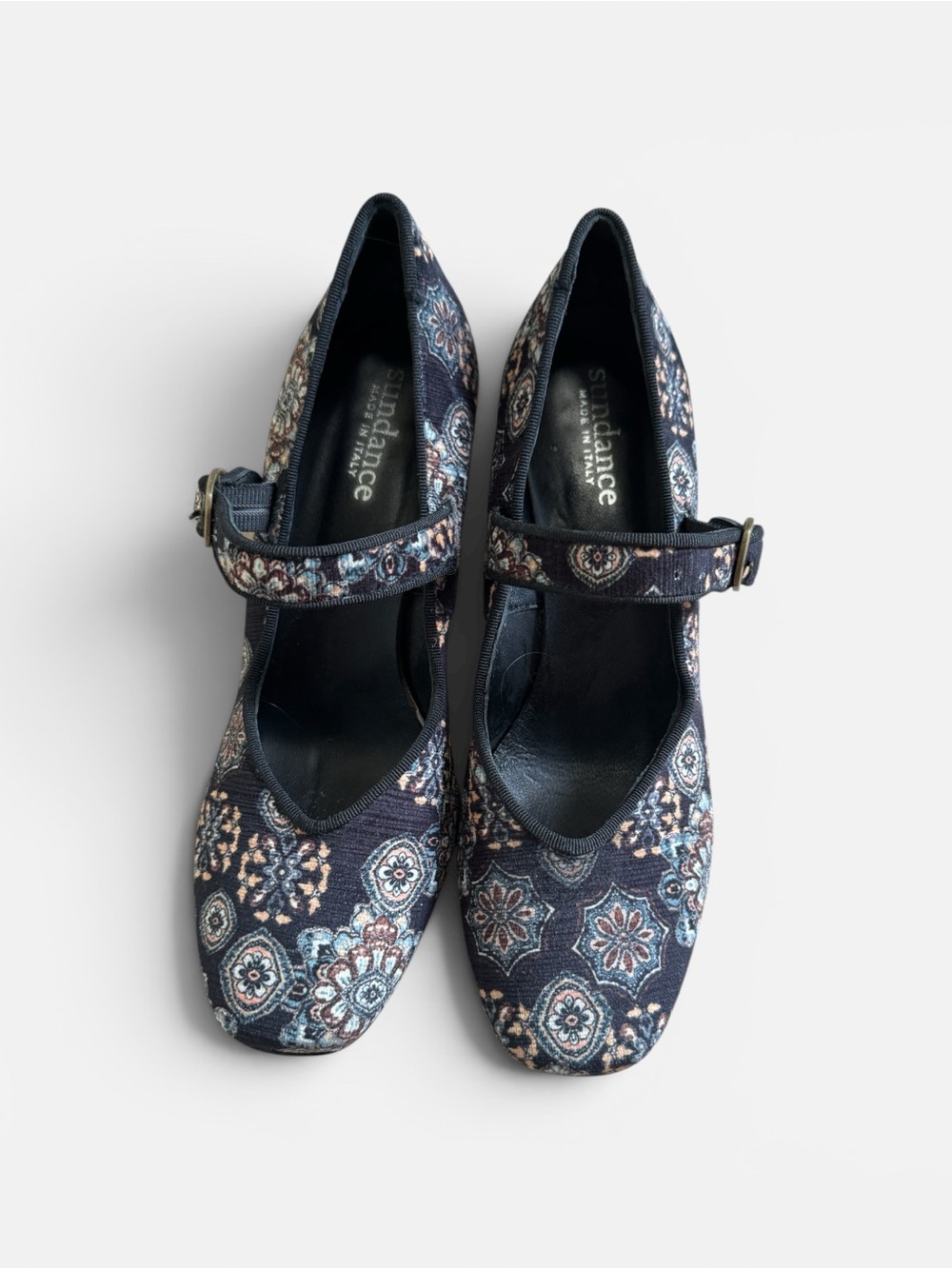 Sundance Catalog Beauty Beyond Heels Classic Mary Jane Strap Paisley Print - Picture 2 of 10